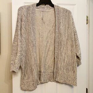 New Gap Marled Cream-Black Cocoon Cotton Cardigan